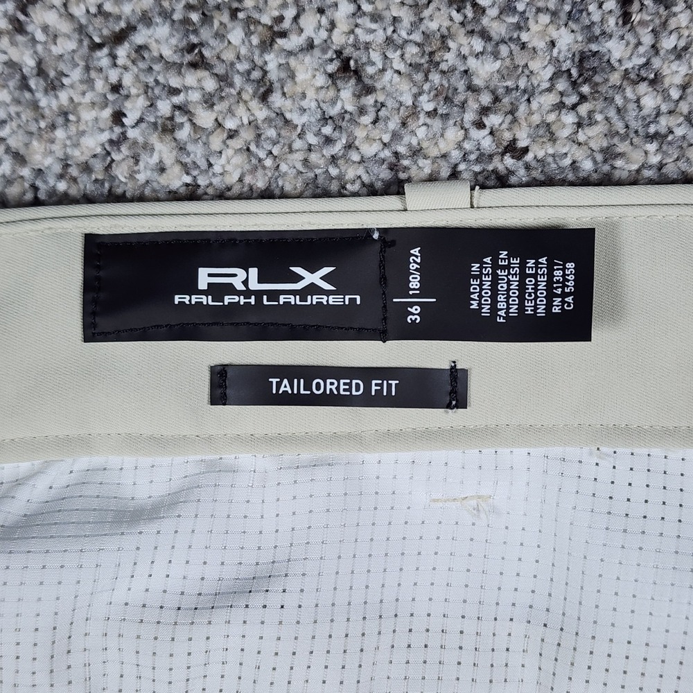 RLX Ralph Lauren Golf Shorts Mens 36 Tailored Fit Performance Beige Excellent - Picture 12 of 16